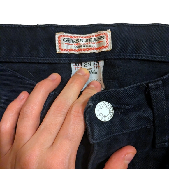 Vintage Guess Navy High Rise Tapered Ankle Jeans - 29 - Picture 9 of 12